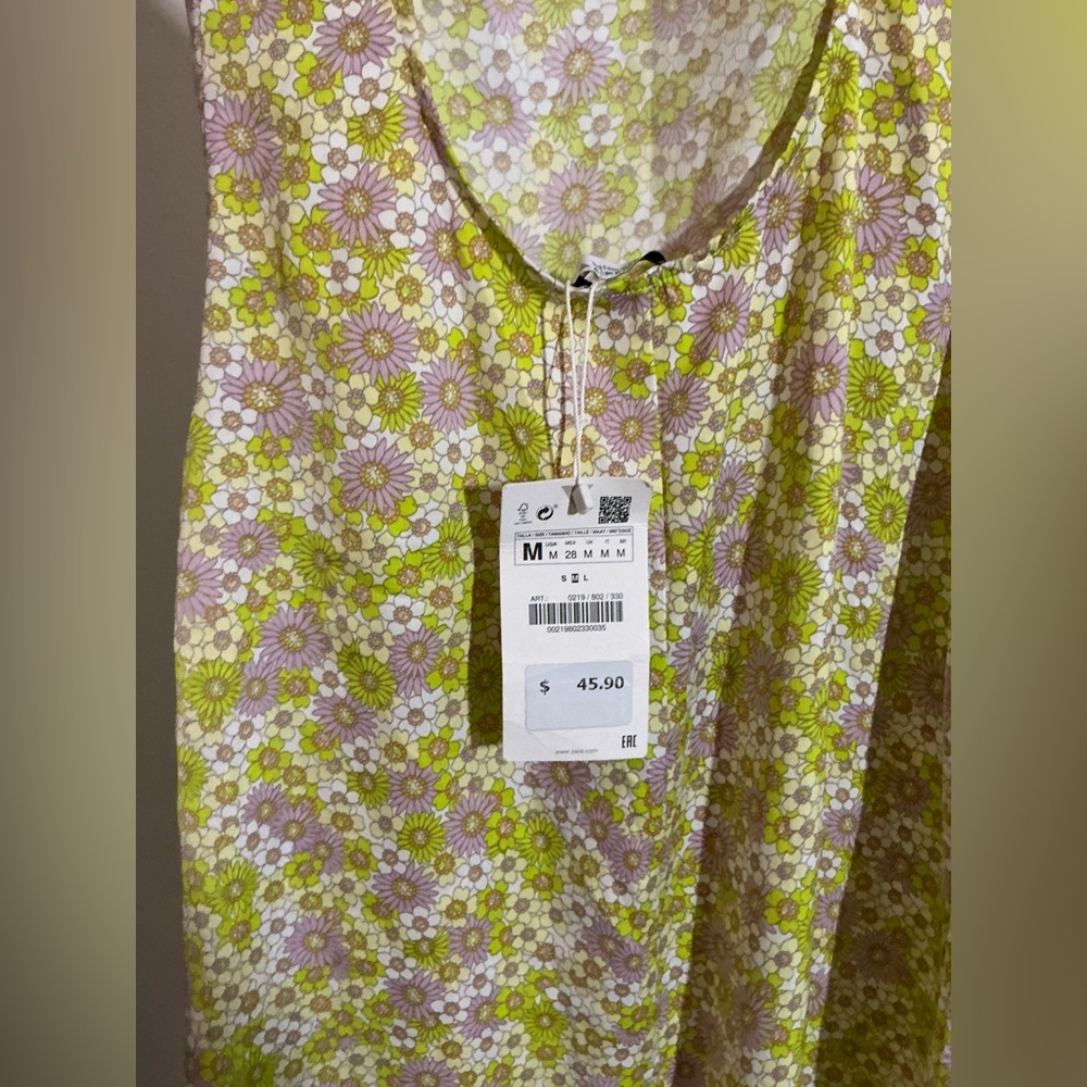 🆕 Zara | Summer Floral Coquette Minimalist Dress - Picture 6 of 7